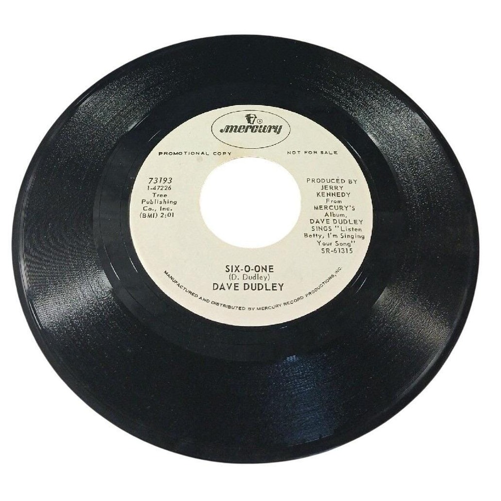 Dave Dudley Six-O-One / Comin' Down‎ 45 RPM Promo Mercury 73193 No Sleeve 70s